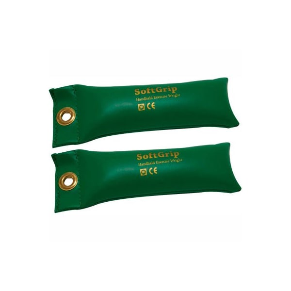 CanDo SoftGrip Hand Weight, 2 lb., Green, 1 Pair